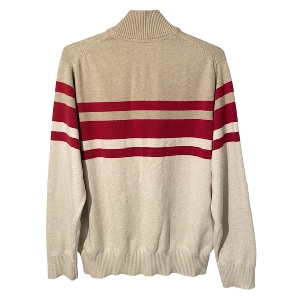 Eddie Bauer Beige and Red Men's Sweater - Picture 2 of 6